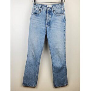 Agolde Distressed Relaxed Bootcut Button Fly Jeans in Wireless sz 23